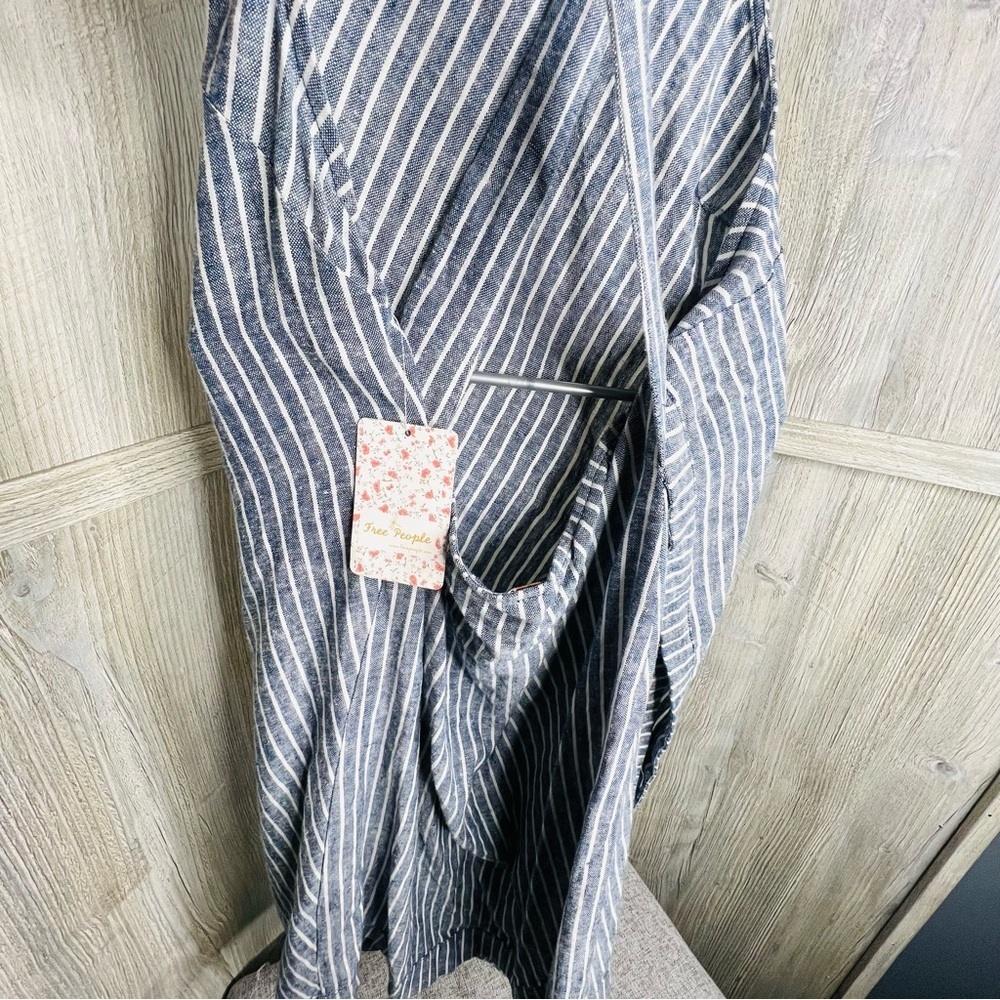 Free People Navy Striped Sleeveless Pantsuit - Picture 11 of 15